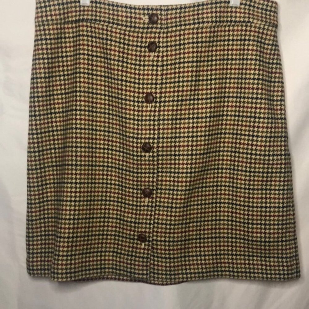 Nwt Talbots Houndstooth Print Design Skirt. Size … - image 1